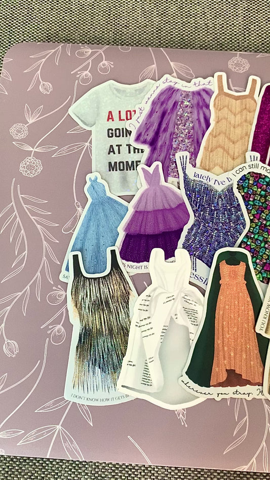 ALL Eras Outfits Glitter Tour Sticker Bundle -- 19 Stickers