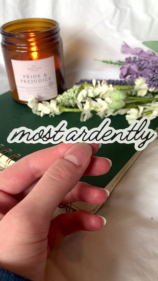 Pride and Prejudice Most Ardently Quote Darcy and Elizabeth Sticker