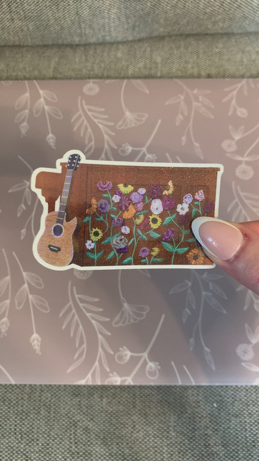 Eras Surprise Song Piano and Guitar Shimmery Sticker