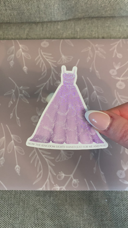 Swirls Lilac Eras Dress Sticker, How the Kingdom Lights Shined Tour Dress Sticker