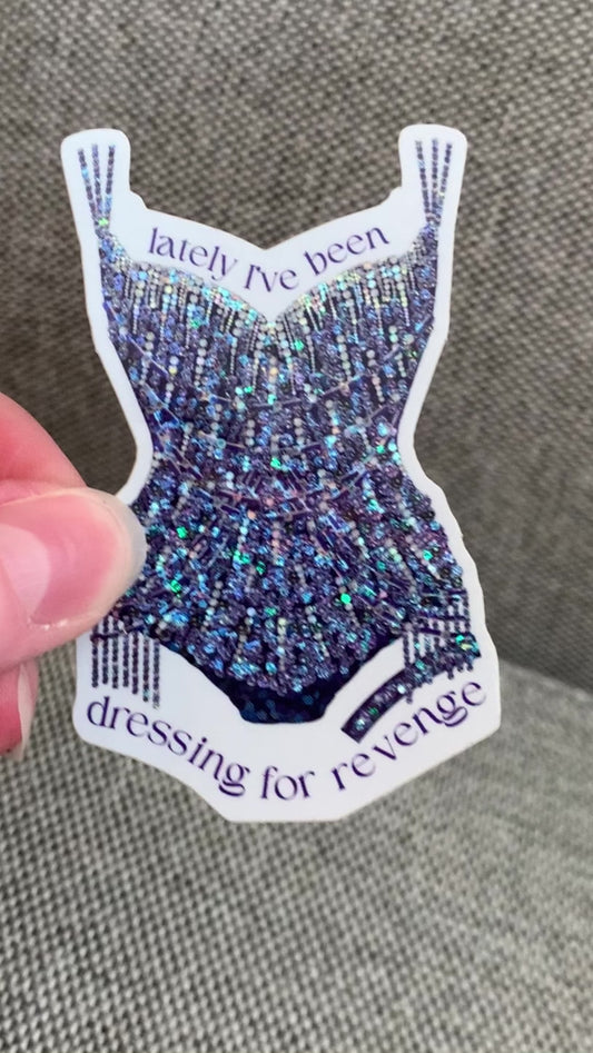 Midnight Blue Sparkly Bodysuit Sticker, Eras Dressing for Revenge Tour Sticker