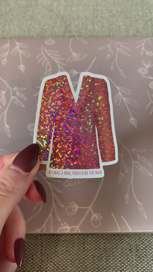 Orange Glitter Man Blazer, Eras Outfit Sticker