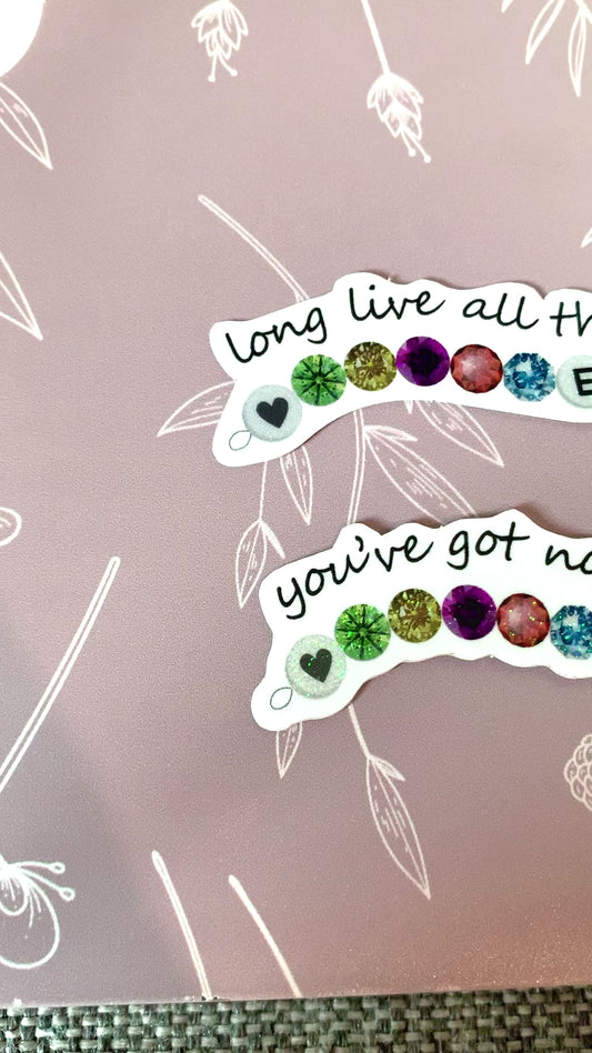 Eras Friendship Bracelet Shimmery Stickers -- Bundle of 2