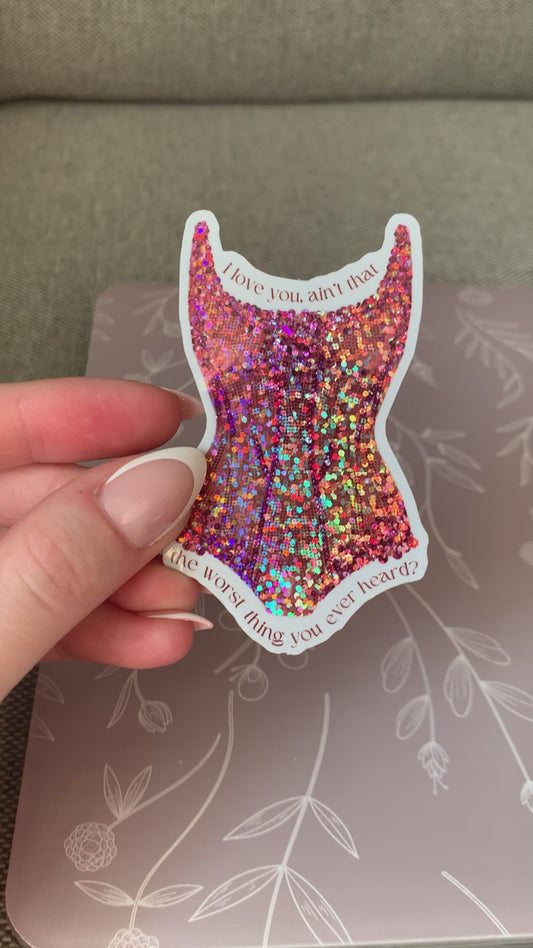 Orange Eras Glitter Bodysuit Tour Sticker