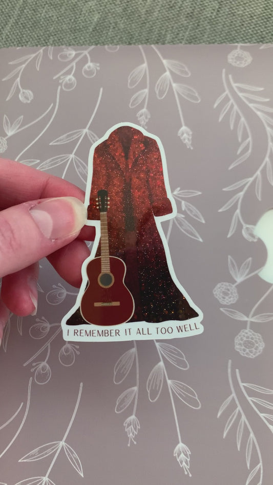 Red Glitter Coat Sticker, I Remember it All Too Well Tour Sticker