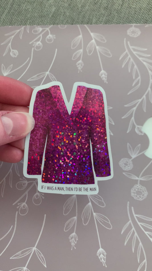 Pink Glitter Man Blazer, Eras Tour Outfit Sticker