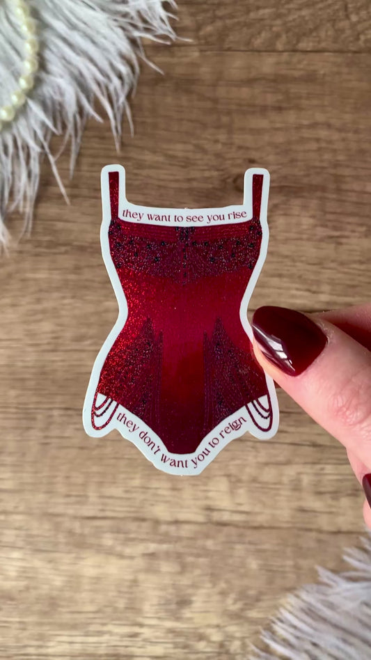 Burgundy Jeweled Bodysuit Sticker